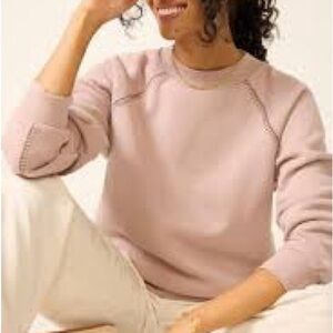 Evereve Soft Crewneck Sweatshirt small ruffle detail